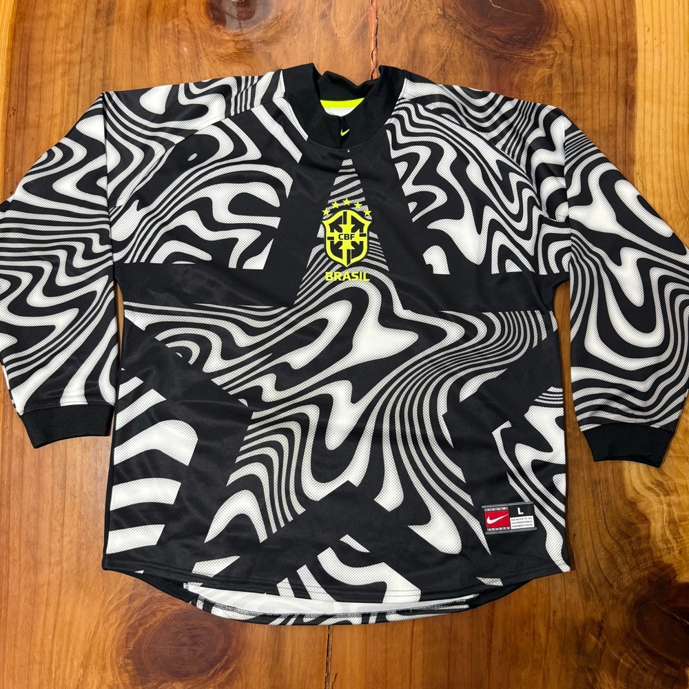 Nike Brazilian Keeper Crew neck Shirt Mens L Brasil CBF Futball Soccer Jersey I9
